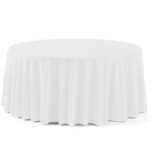 120 In. Premium Round White Plastic Table Covers | 12 Count